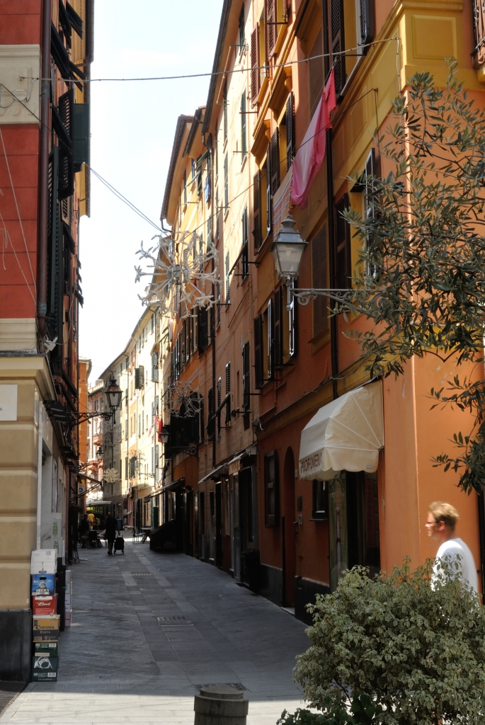 The narrow streets of the town