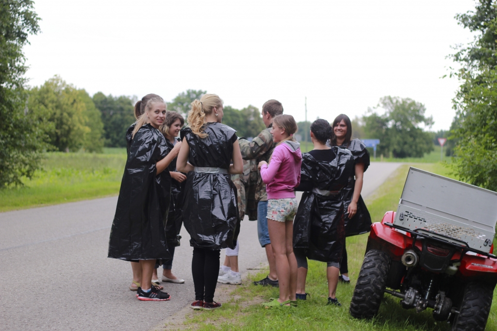 Getting our new outfits ready for the forest challenge