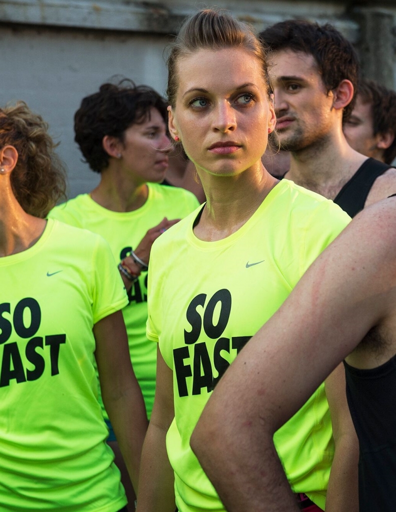 Poof pony tail fore the Nike race