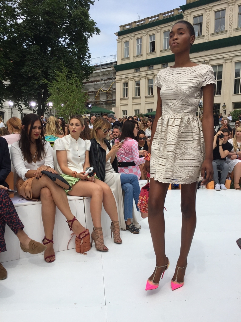 Signature belt grey dress by Marian Hoermanseder.Berlin Fashion Week